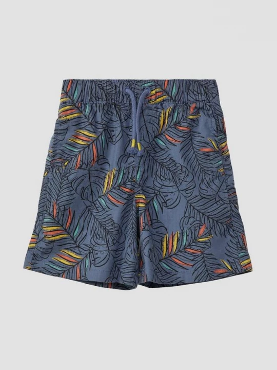 Foto van product Bermuda van katoen met motief en linnen look s.Oliver blauw