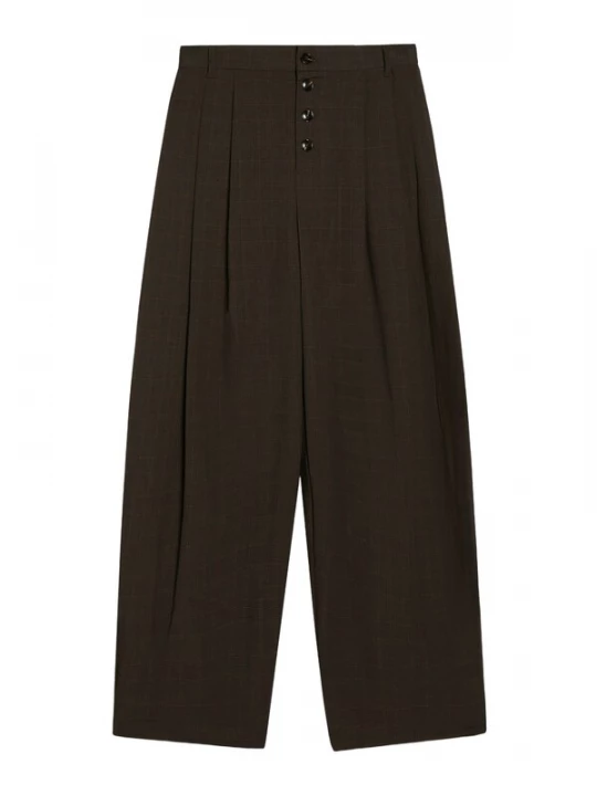 Foto van product Bershka Bandplooibroek bruin / donkerbruin