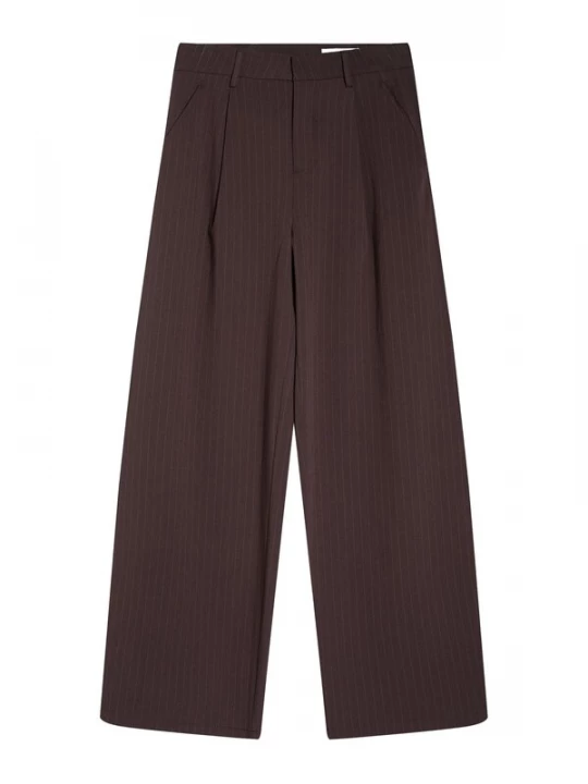 Foto van product Bershka Bandplooibroek bruin / wit