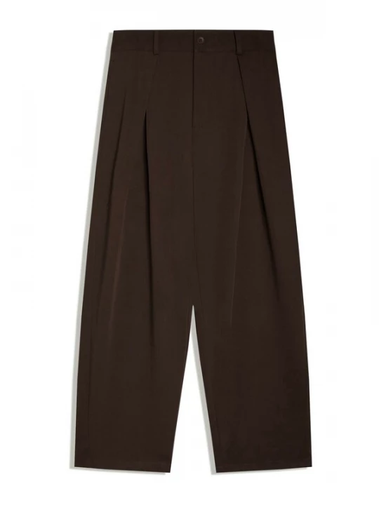 Foto van product Bershka Bandplooibroek donkerbruin