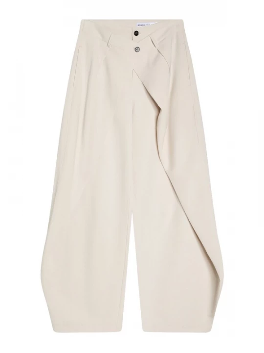 Foto van product Bershka Bandplooibroek ecru