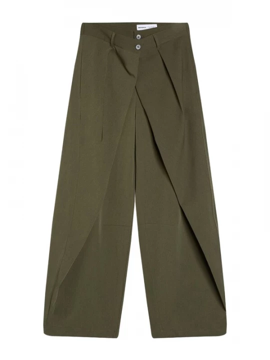 Foto van product Bershka Bandplooibroek kaki