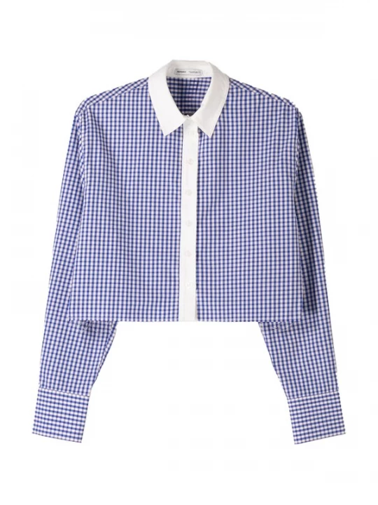 Foto van product Bershka Blouse blauw / donkerblauw / wit