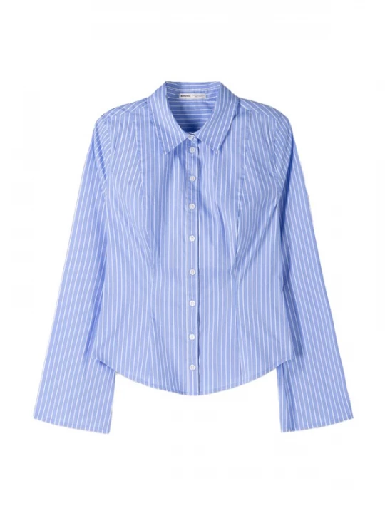 Foto van product Bershka Blouse blauw / wit