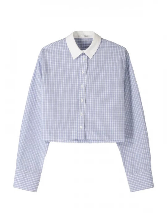 Foto van product Bershka Blouse duifblauw / wit