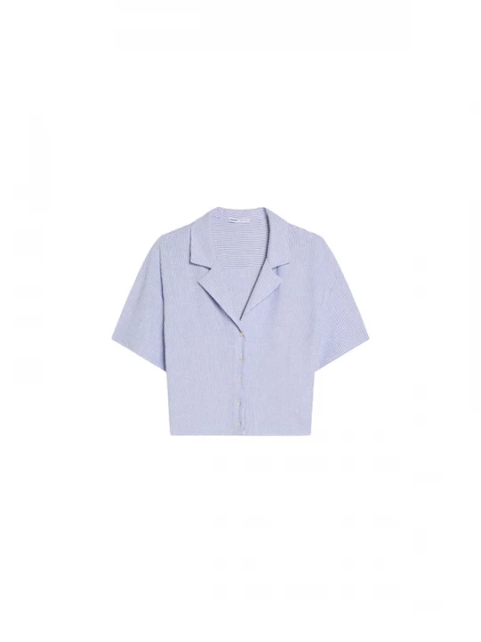 Foto van product Bershka Blouse lichtblauw / wit