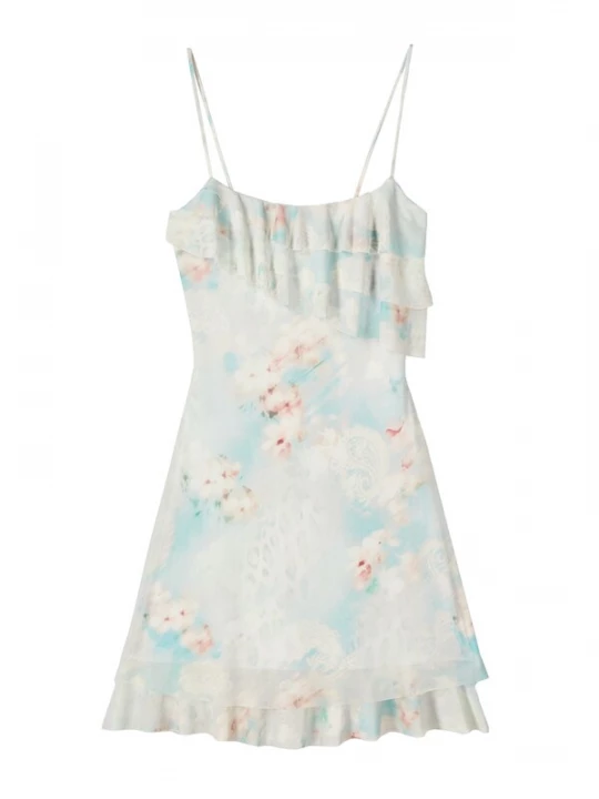 Foto van product Bershka Cocktailjurk lichtblauw / pink / wit