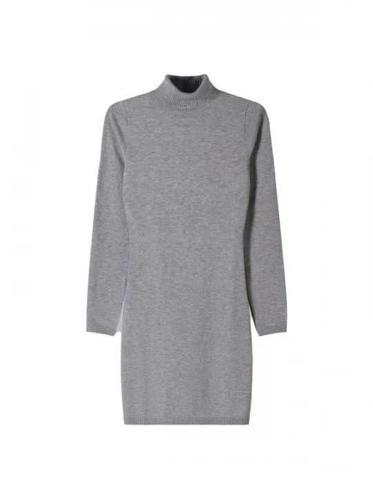 Foto van product Bershka Gebreide jurk grijs gemêleerd
