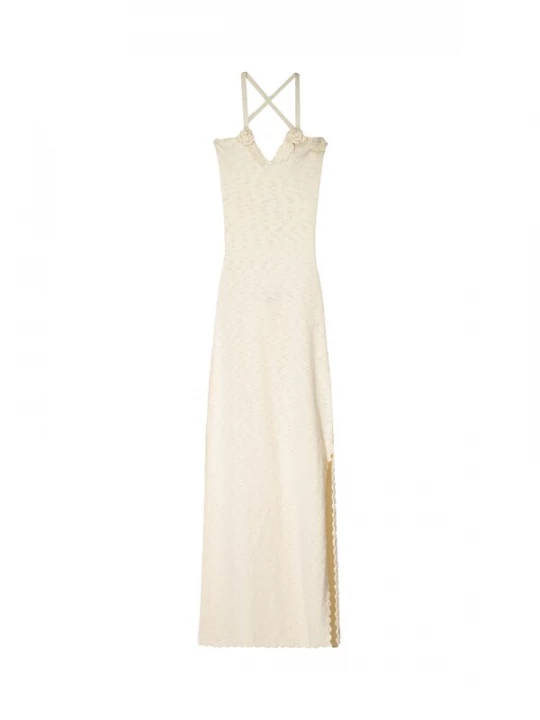 Foto van product Bershka Gebreide jurk lichtbeige