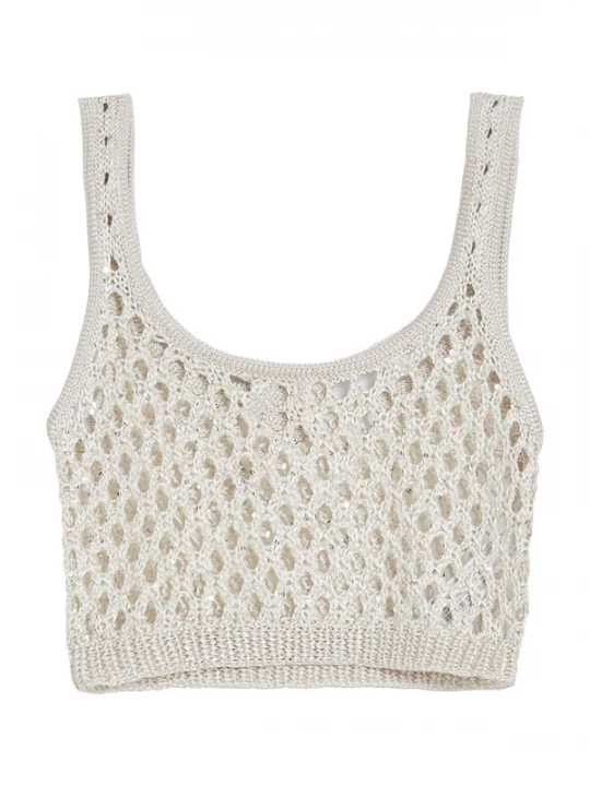 Foto van product Bershka Gebreide top beige