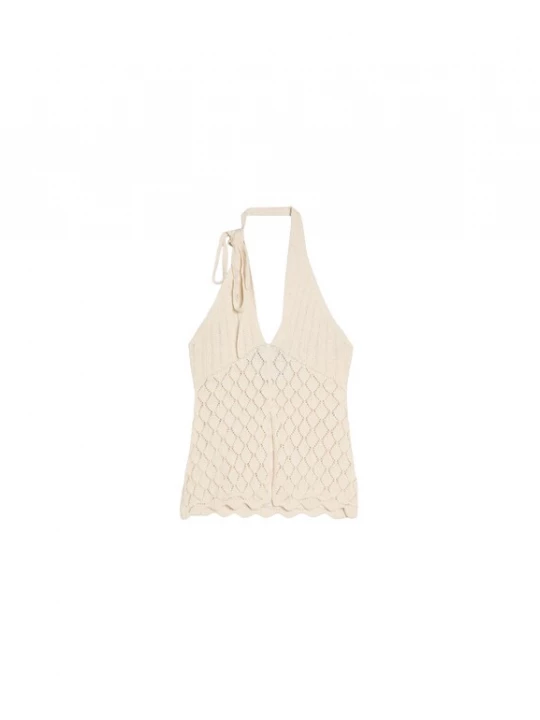 Foto van product Bershka Gebreide top ecru
