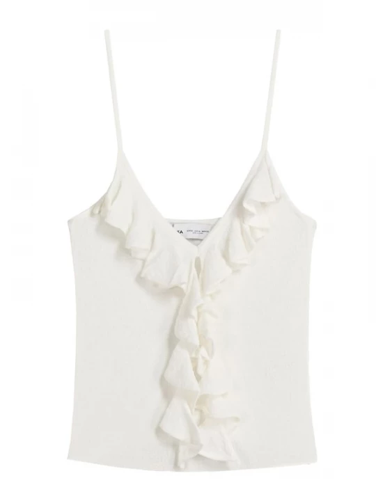 Foto van product Bershka Gebreide top ecru