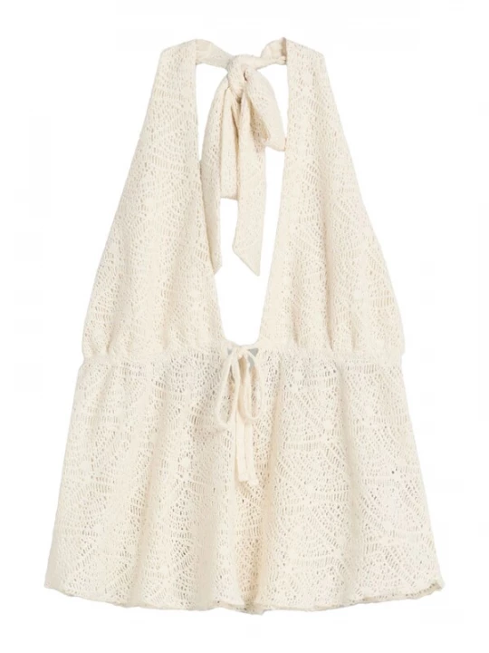 Foto van product Bershka Gebreide top ecru