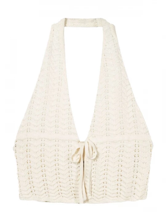 Foto van product Bershka Gebreide top ecru
