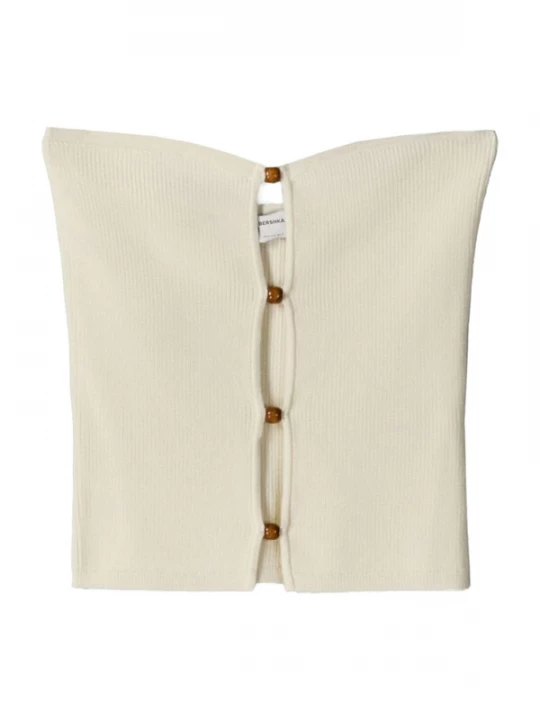 Foto van product Bershka Gebreide top ecru