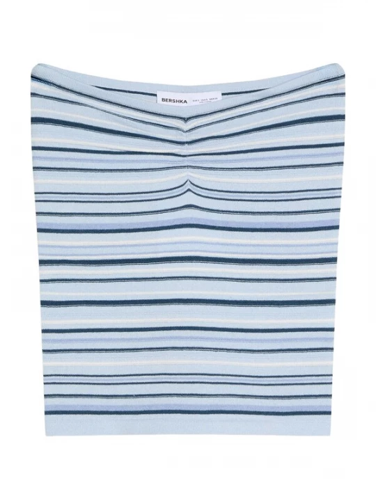 Foto van product Bershka Gebreide top navy / duifblauw / lichtblauw / wit