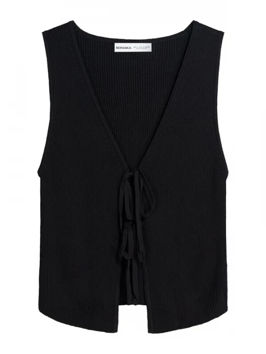 Foto van product Bershka Gebreide top zwart