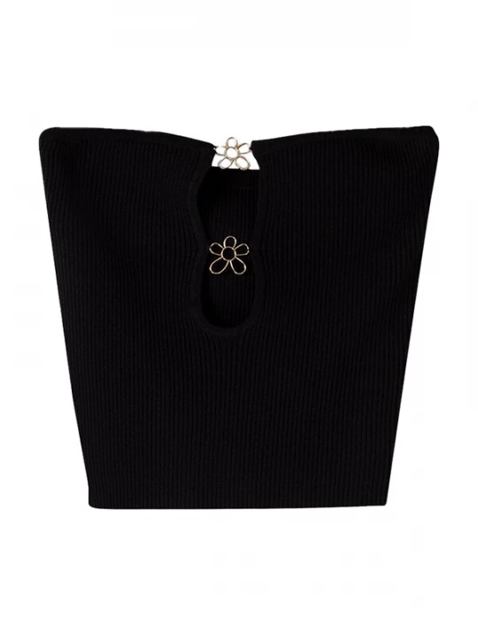 Foto van product Bershka Gebreide top zwart