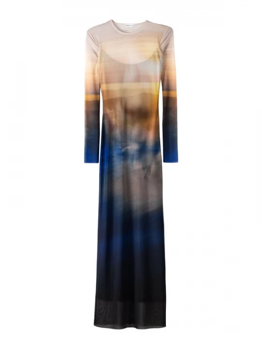 Foto van product Bershka Jurk blauw / oranje / rosa / zwart