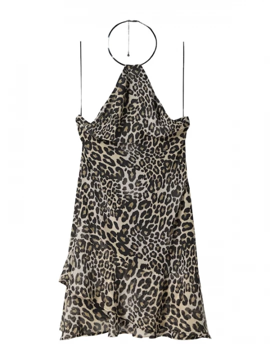 Foto van product Bershka Jurk crème / lichtbruin / zwart