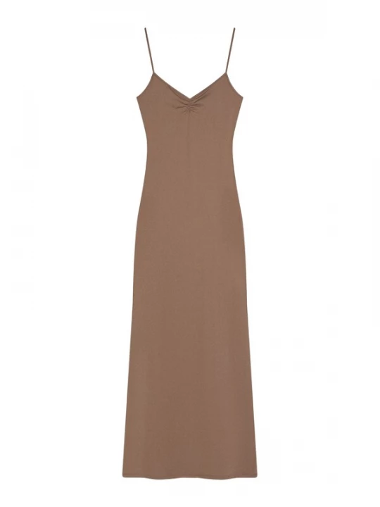 Foto van product Bershka Jurk donkerbeige