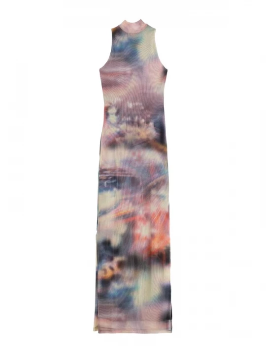 Foto van product Bershka Jurk donkerblauw / stone grey / donkerlila / pink