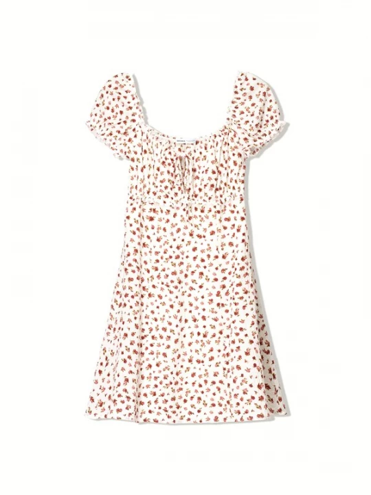 Foto van product Bershka Jurk donkerrood / offwhite