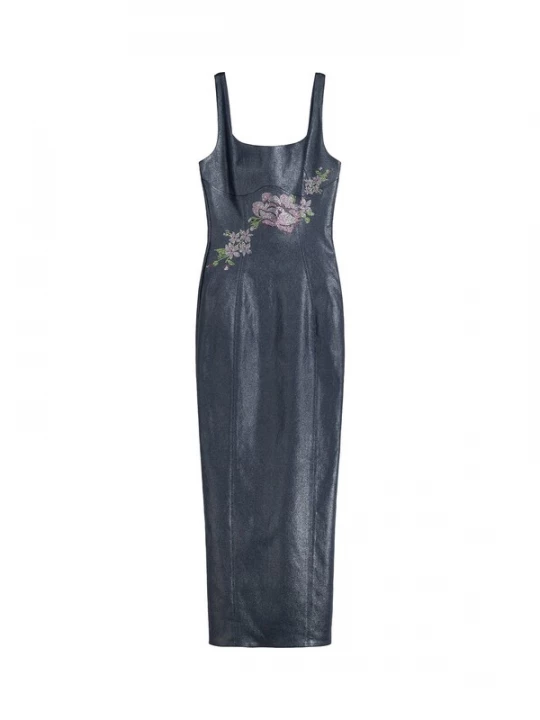 Foto van product Bershka Jurk duifblauw / lichtgroen / rosa