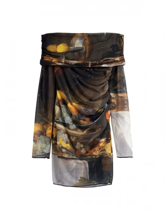 Foto van product Bershka Jurk groen / oranje / zwart