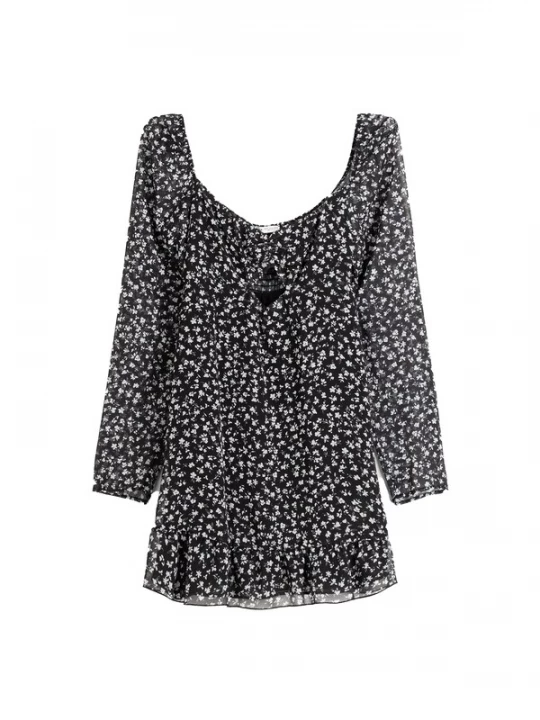 Foto van product Bershka Jurk zwart / offwhite