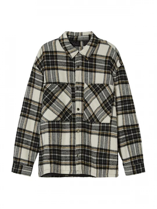 Foto van product Bershka Overhemd ecru / sand / zwart