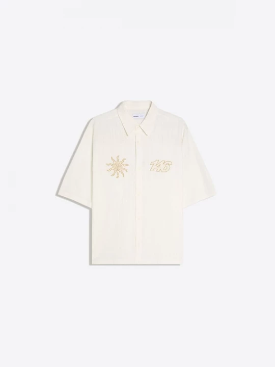 Foto van product Bershka Overhemd goudgeel / natuurwit