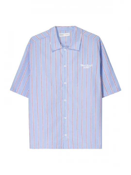 Foto van product Bershka Overhemd lichtblauw / donkerrood / wit