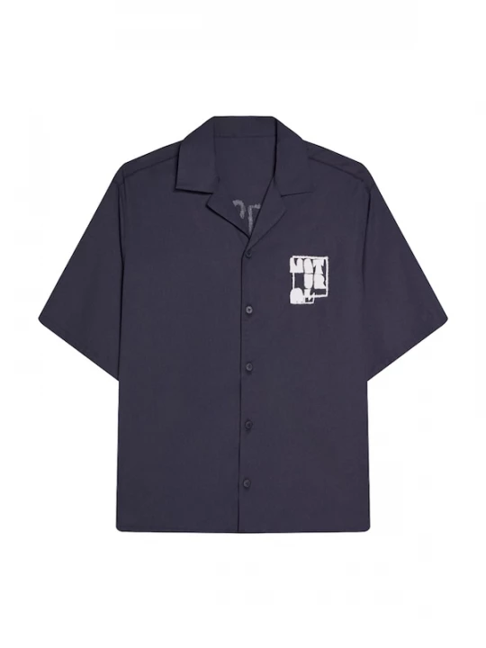 Foto van product Bershka Overhemd navy / wit