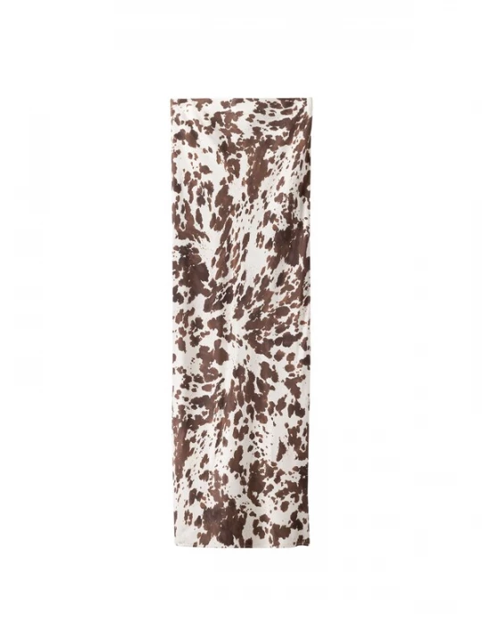 Foto van product Bershka Rok bruin / offwhite