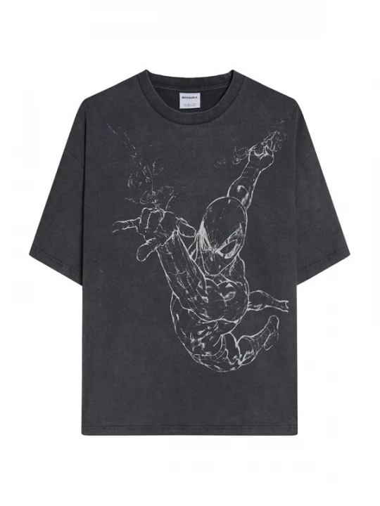 Foto van product Bershka Shirt antraciet / lichtgrijs