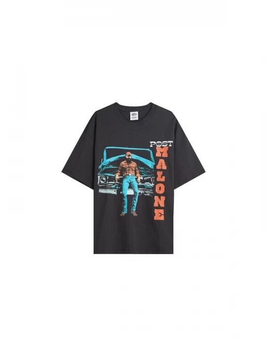 Foto van product Bershka Shirt azuur / kreeft / zwart / wit