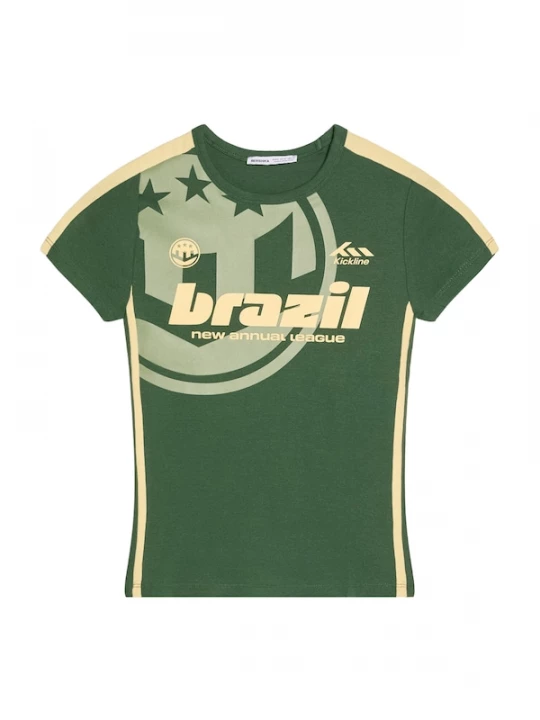 Foto van product Bershka Shirt beige / spar / pastelgroen
