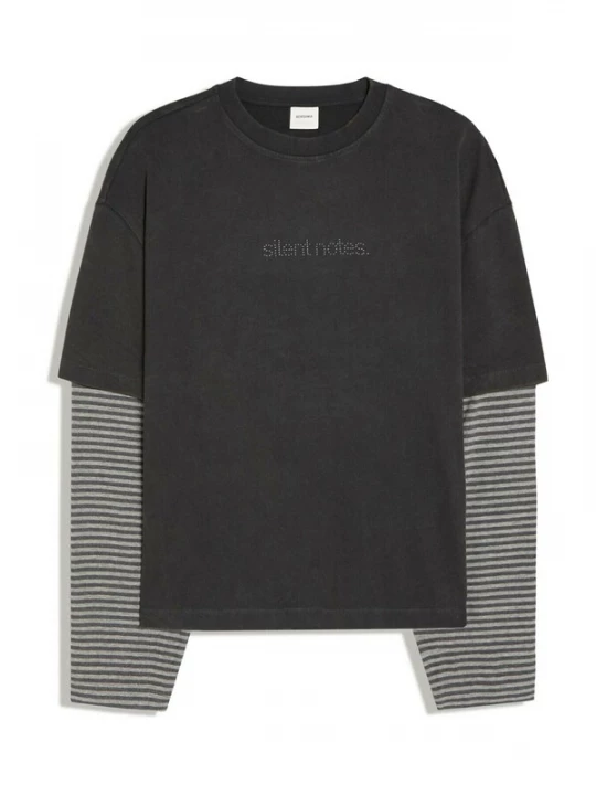 Foto van product Bershka Shirt grijs gemêleerd / zwart