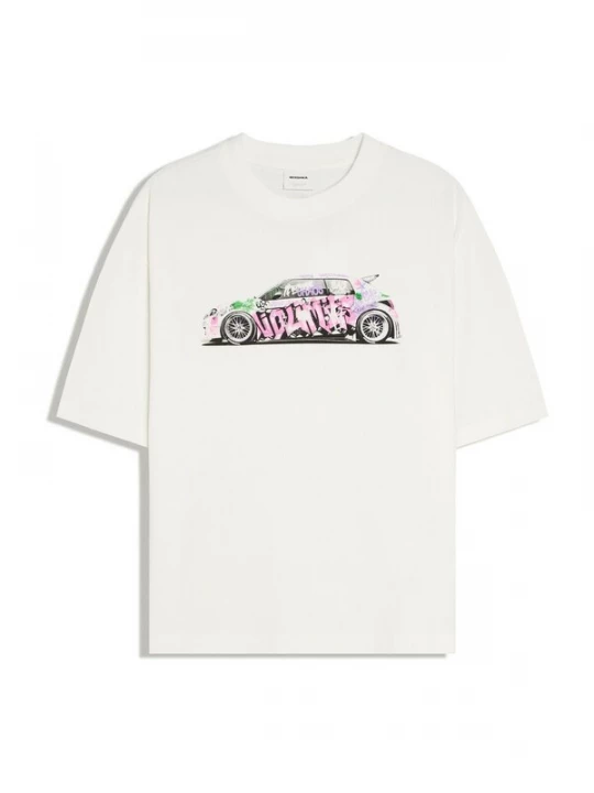 Foto van product Bershka Shirt groen / lichtroze / zwart / natuurwit