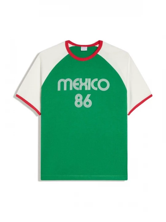 Foto van product Bershka Shirt groen / rood / wit