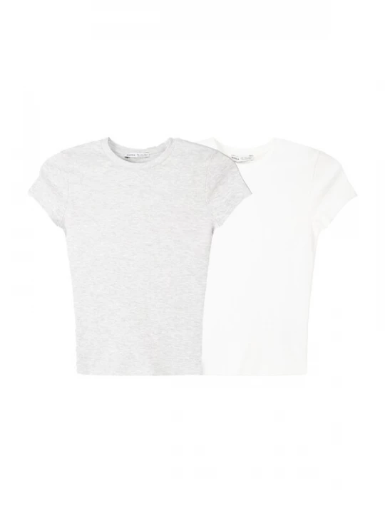Foto van product Bershka Shirt lichtgrijs / wit