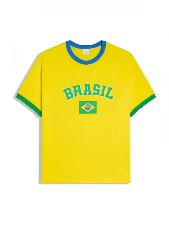 Foto van product Bershka Shirt 'MUNDIAL' blauw / geel / groen / wit
