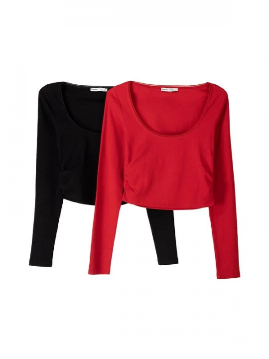 Foto van product Bershka Shirt rood / zwart