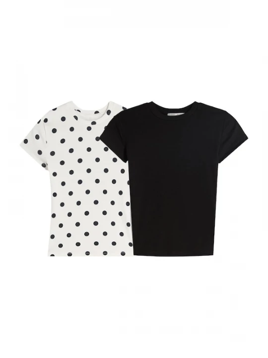 Foto van product Bershka Shirt zwart / wit