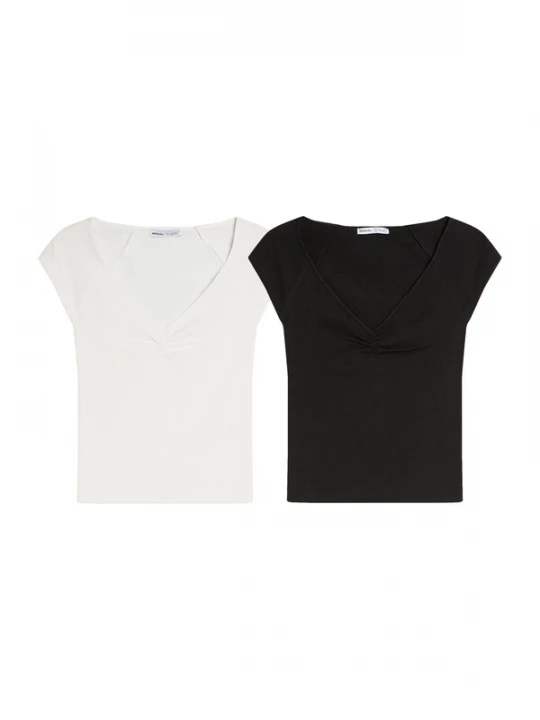 Foto van product Bershka Shirt zwart / wit