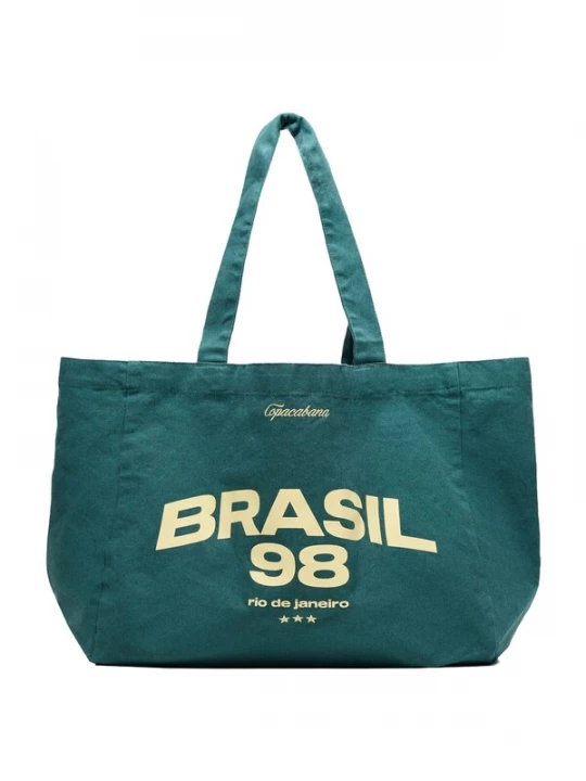 Foto van product Bershka Shopper 'BRASIL' lichtgeel / smaragd
