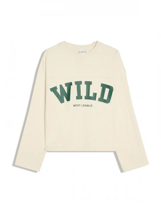 Foto van product Bershka Sweatshirt groen / wit