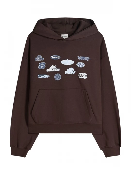Foto van product Bershka Sweatshirt navy / lichtblauw / chocoladebruin