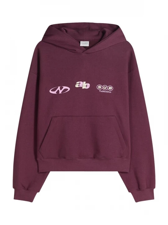 Foto van product Bershka Sweatshirt pastelgroen / rosa / bourgogne